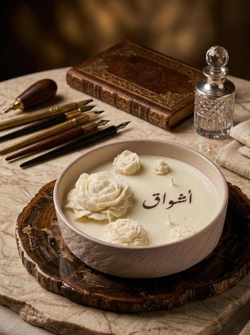 شمعة أشواق-لون عاجي