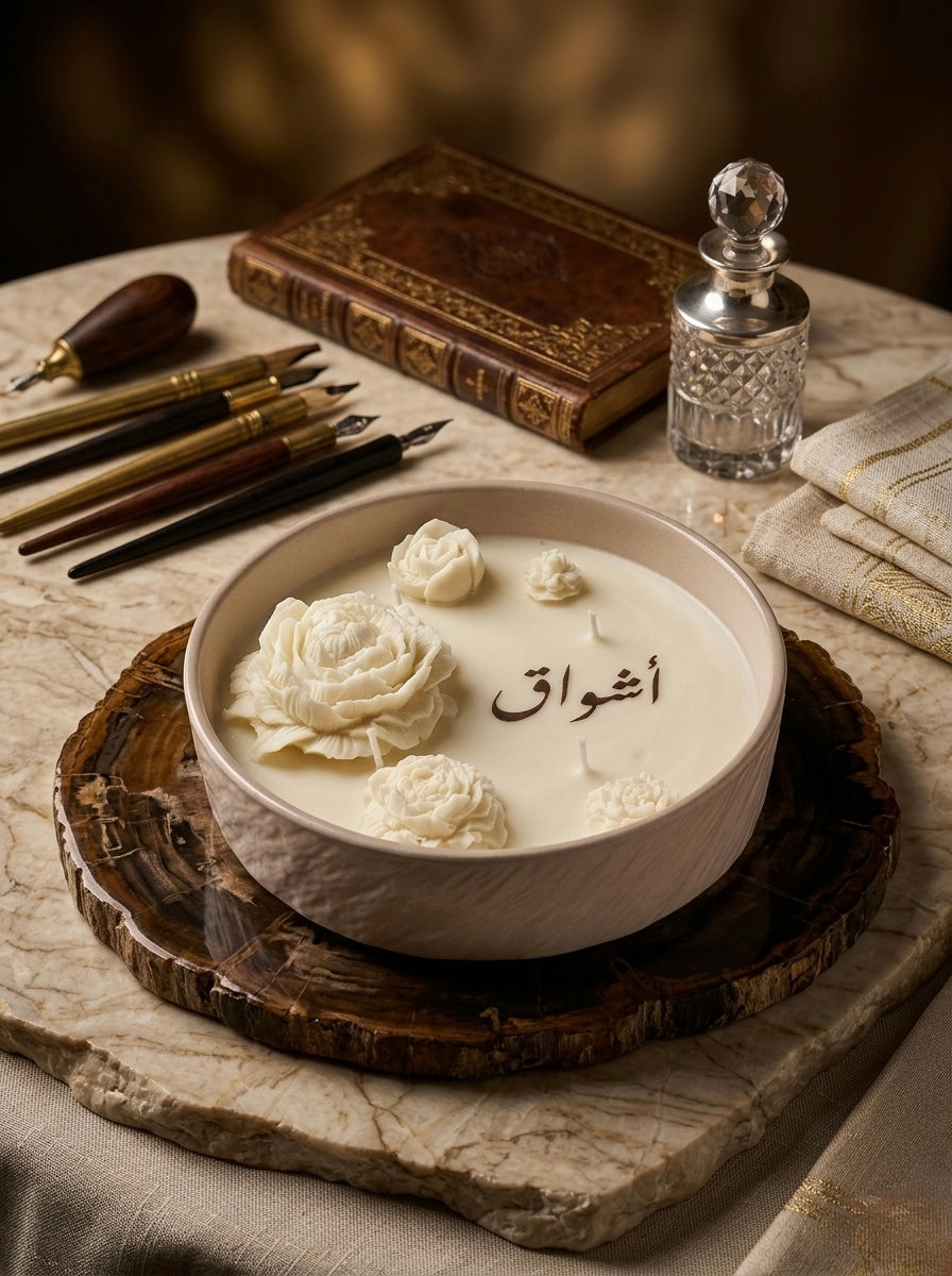 شمعة أشواق-لون عاجي