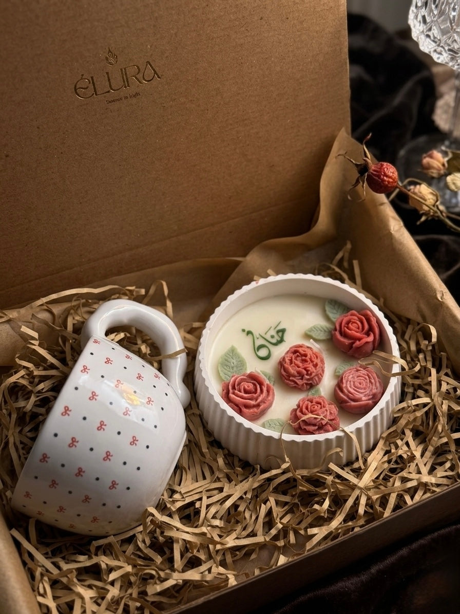Summer Rose — Personalized Name Candle & Mug Set